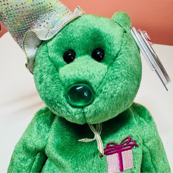 TY Birthday Beanie Bear – May (2002) with Party Hat - Picture 6 of 11